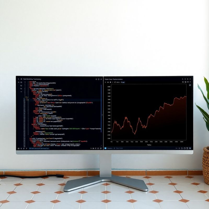 Editor de código con estrategia en Python y gráfico de curva de equity